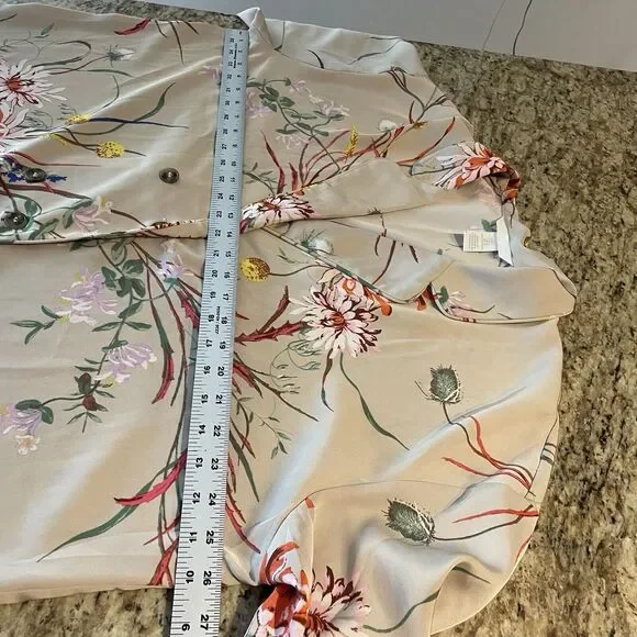 y2k style oversized H&M bohemian floral print kimono blazer size large - Picture 9 of 10